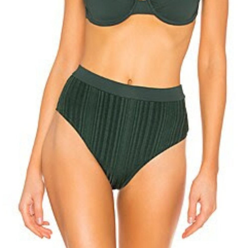 High Waisted Bikini PERNILLE BOTTOM IN PINE GREEN